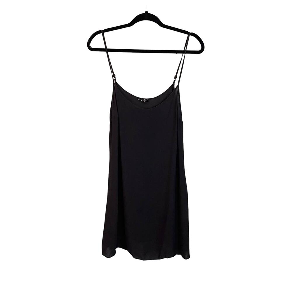 Theory Women's Black Nightwear Spaghetti Strap Sleepwear Mini Slip Dress Size 10